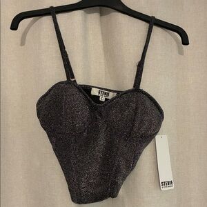 Stevies Glittering Black Crop Top